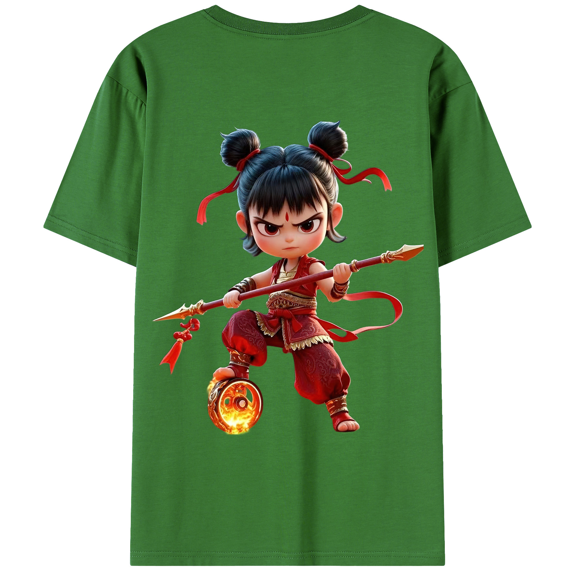 （画像用） Ne Zha 2 ナタ 魔童の大暴れ レディース半袖Tシャツ(バックプリント)